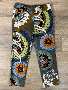 J. Crew City Fit Suzani Medallion Print Cropped Cotton Pant | 0